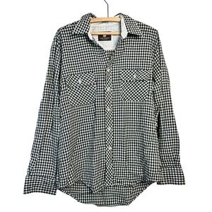 VTG High Sierra‎ Mervyns black Plaid Long Sleeve Flannel Button gorpcore gingham